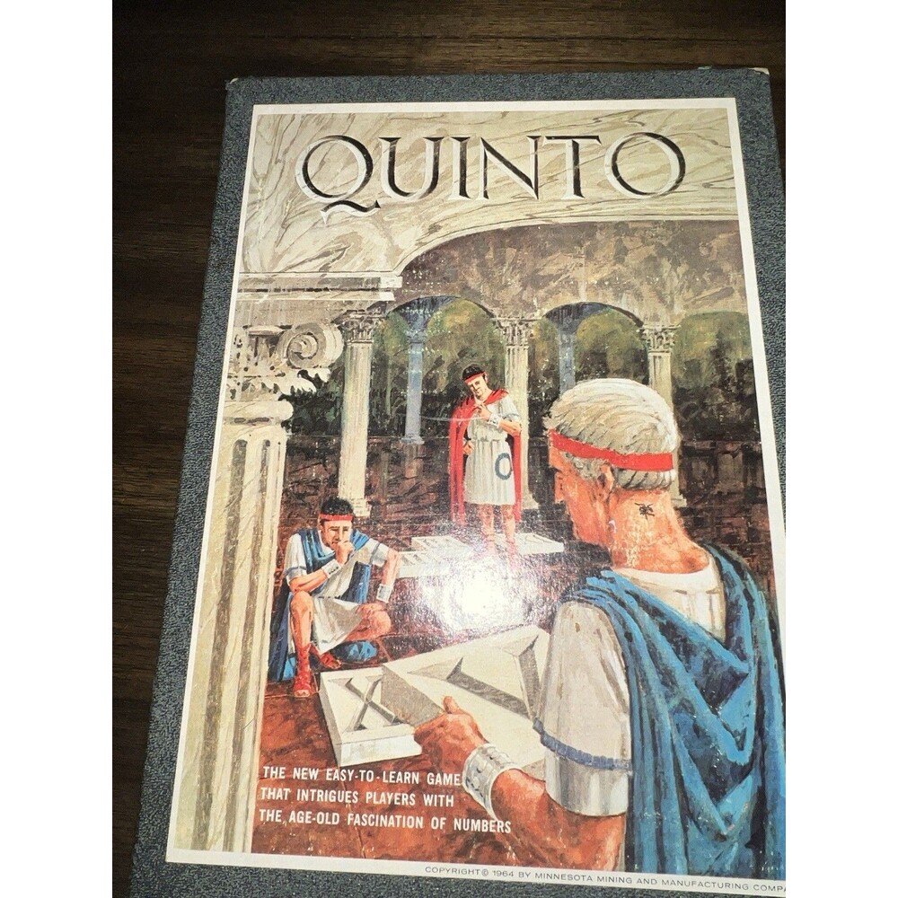 Vintage 1964 Quinto COMPLETE 3M Bookshelf Board Game math crossword scrabble mix